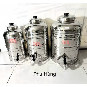 BÌNH CHỨA  NƯỚC INOX CAO CẤP 304 (1 lớp không giữ nhiệt ), ĐỦ SIZE